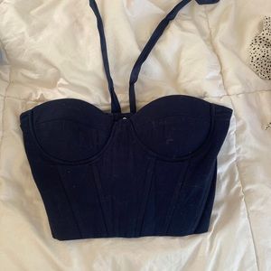 navy blue corset top